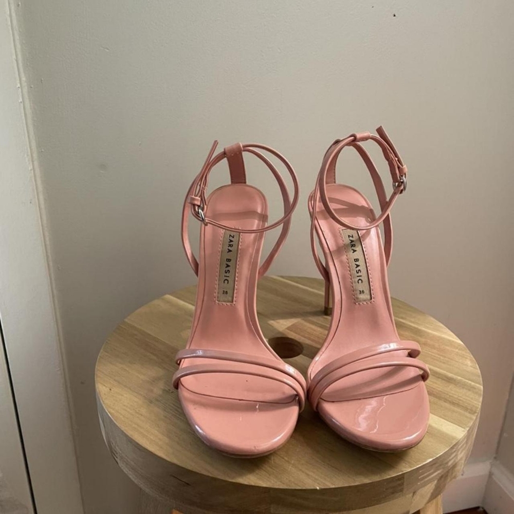 Zara Blush Pink Strappy Heels